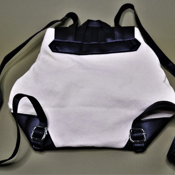 Deux Lux Demi Canvas Backpack in Off-White/Cream & Black - Picture 6 of 13